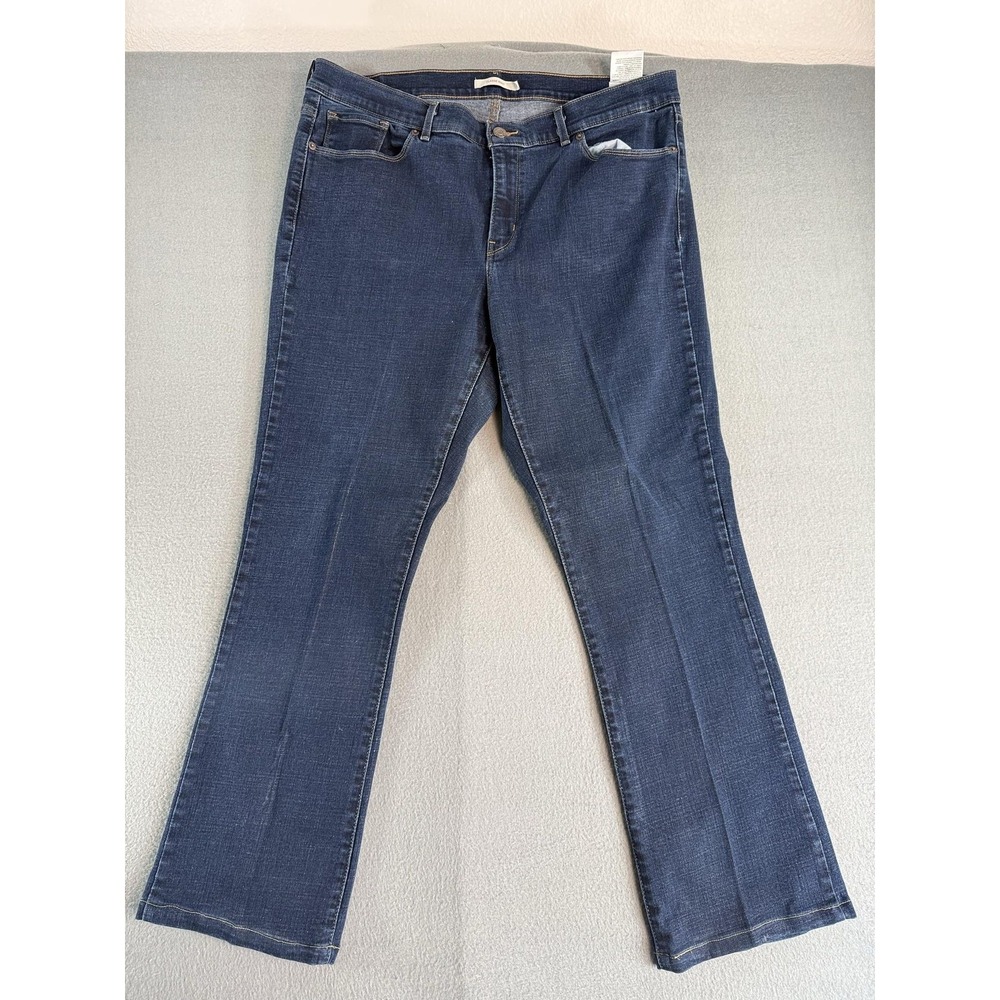Levi's Classic Boot Jeans Womens 18 Long Medium Blue High Rise Bootcut Stretch